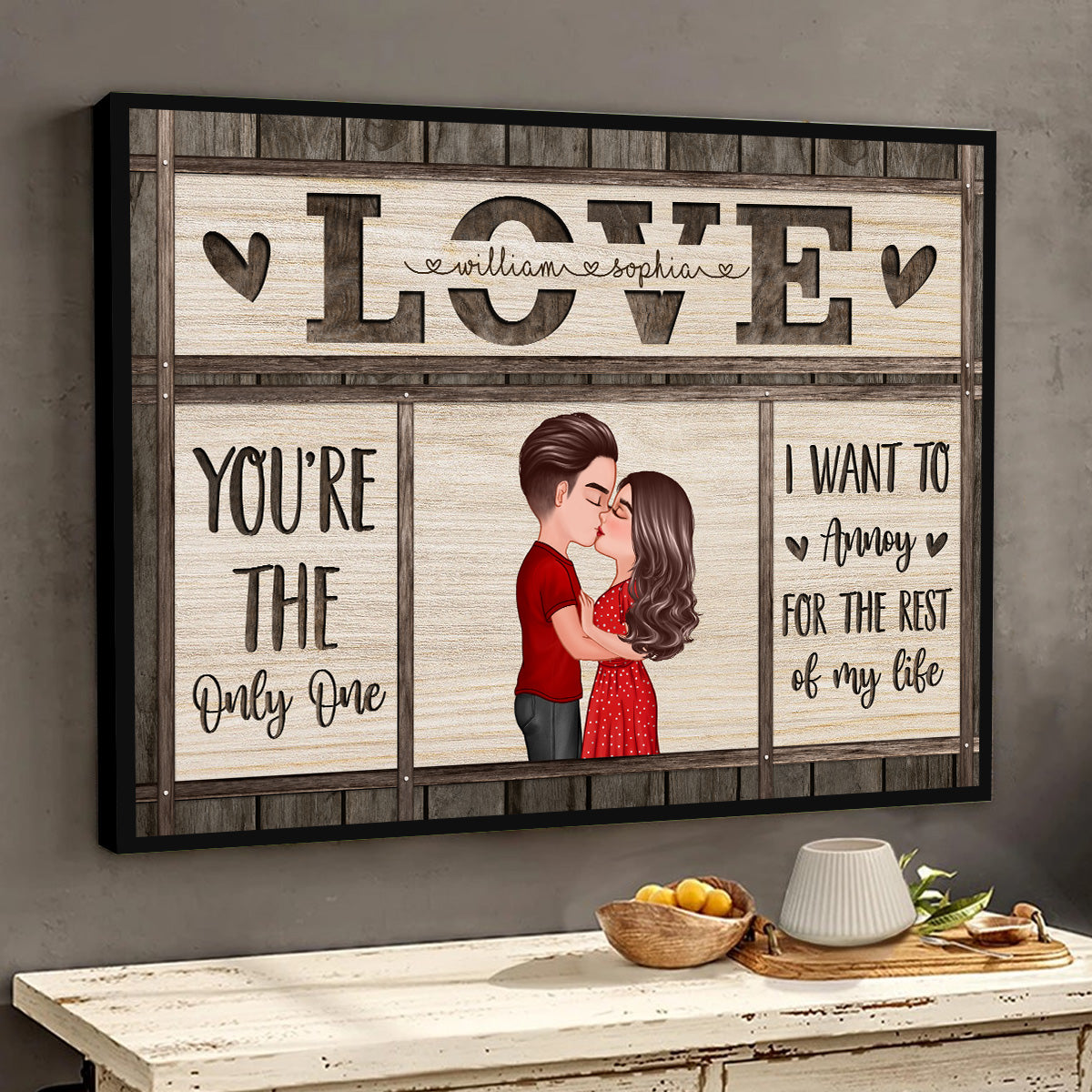You Are The Only One Couple Kissing Love Personalized Horizontal Poster