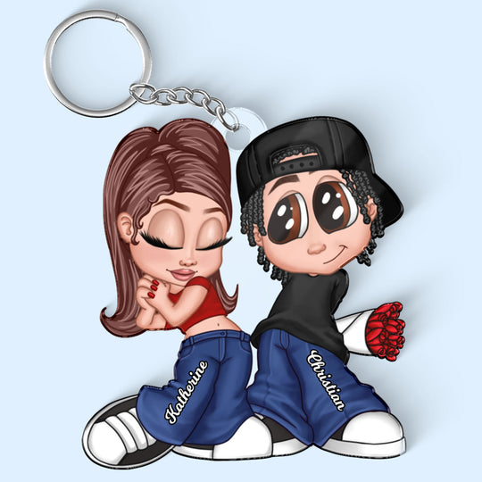 Y2K Couple - Personalized Acrylic Keychain - Unique Valentine's Day Gift For Him, Gift For Her
