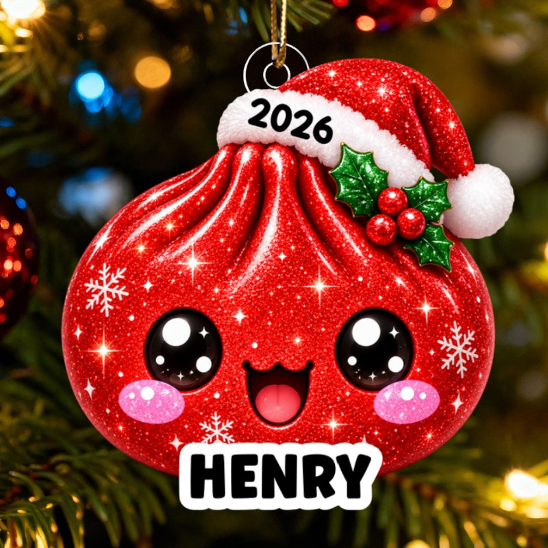 Christmas Dumpling Dim Sum Custom Name - Personalized Acrylic Ornament - Christmas Gift, Keepsake For Kids, Teenagers