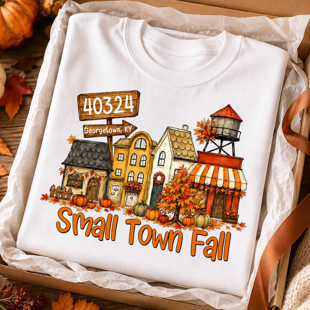Custom Zip Code Fall Town - Personalized Shirt - Gift for Her