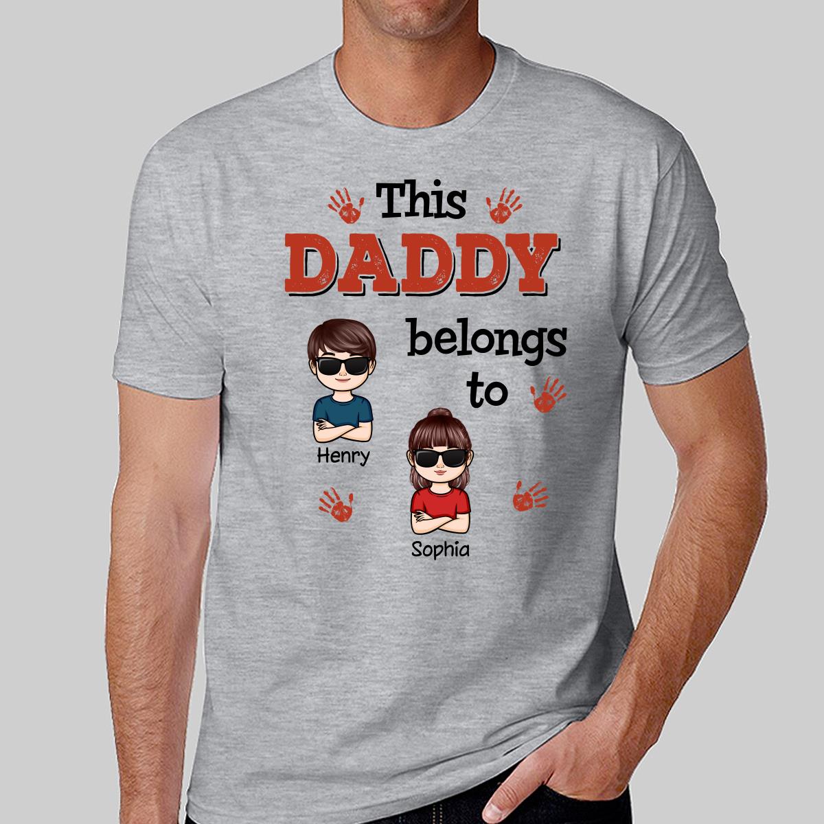 This Daddy Grandpa Belongs To Crossed Arm Kids Personalized Shirt