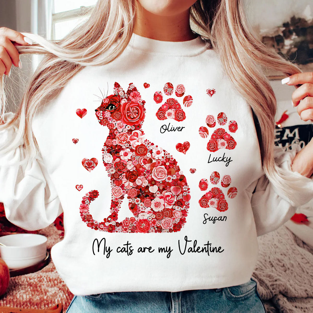 Cat Flower My Cat Is My  Personalized Shirt, Gift for Cat Moms