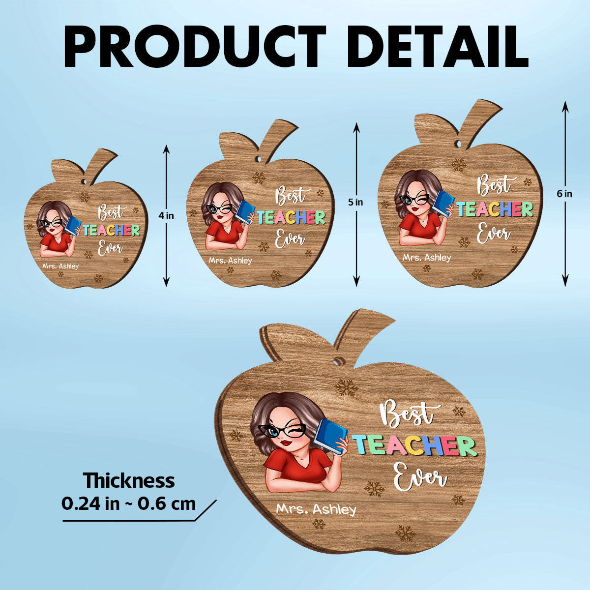 Best Teacher Ever Gift Card Holder Ornament, Personalized Christmas Ornament, Christmas Gift For Teachers, Thank You Gift, Appreciation Gift