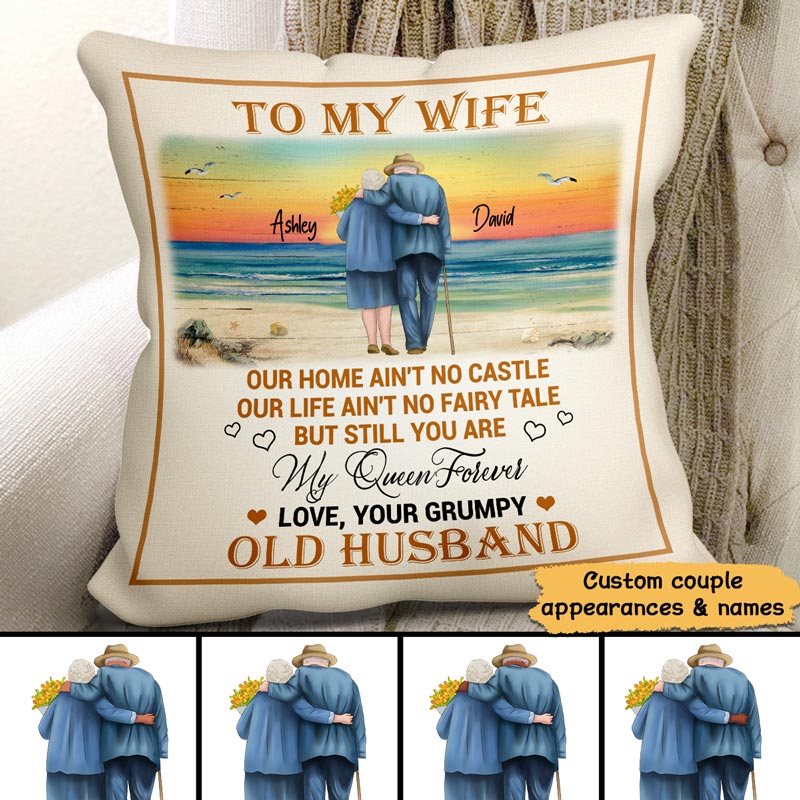 Our Home Ain‘t No Castle Couple Personalized Pillow