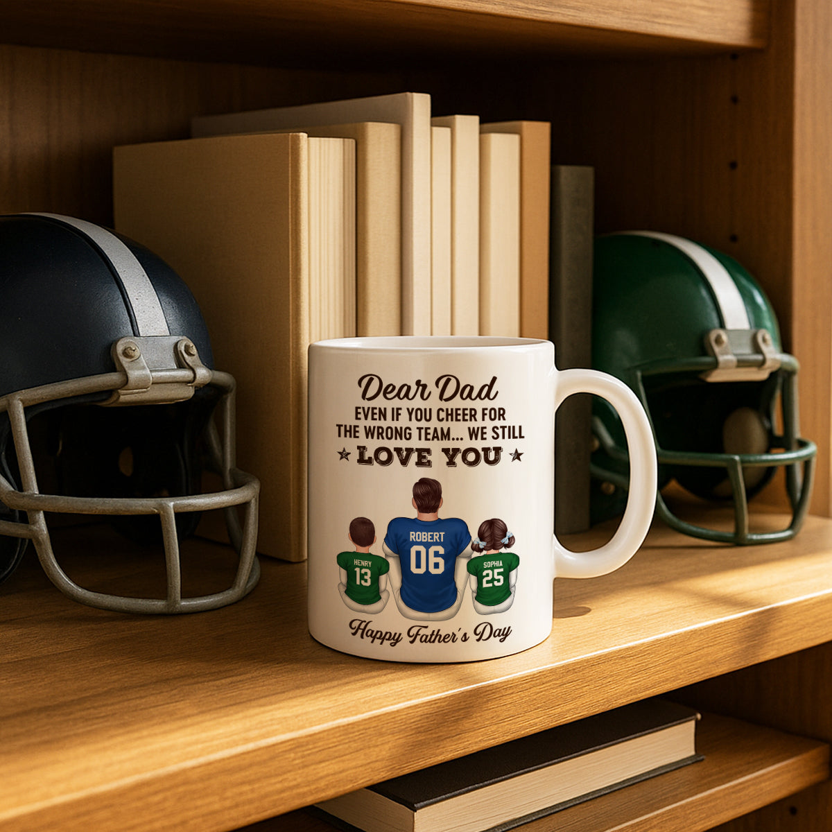 You'll Always Be My MVP Divided Funny Gift For American Football Dad Personalized Mug