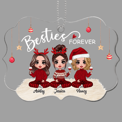 Doll Besties Christmas Checkered Pants Belux Shape Personalized Acrylic Ornament
