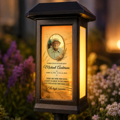 Custom Beach Memorial Photo - Personalized Solar Garden Light - Heartfelt Sympathy Gift for Loved Ones