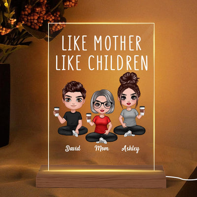 Like Mother Like Daughter Son Doll Mom And Daughters Sons Personalized Rectangle LED Night Light