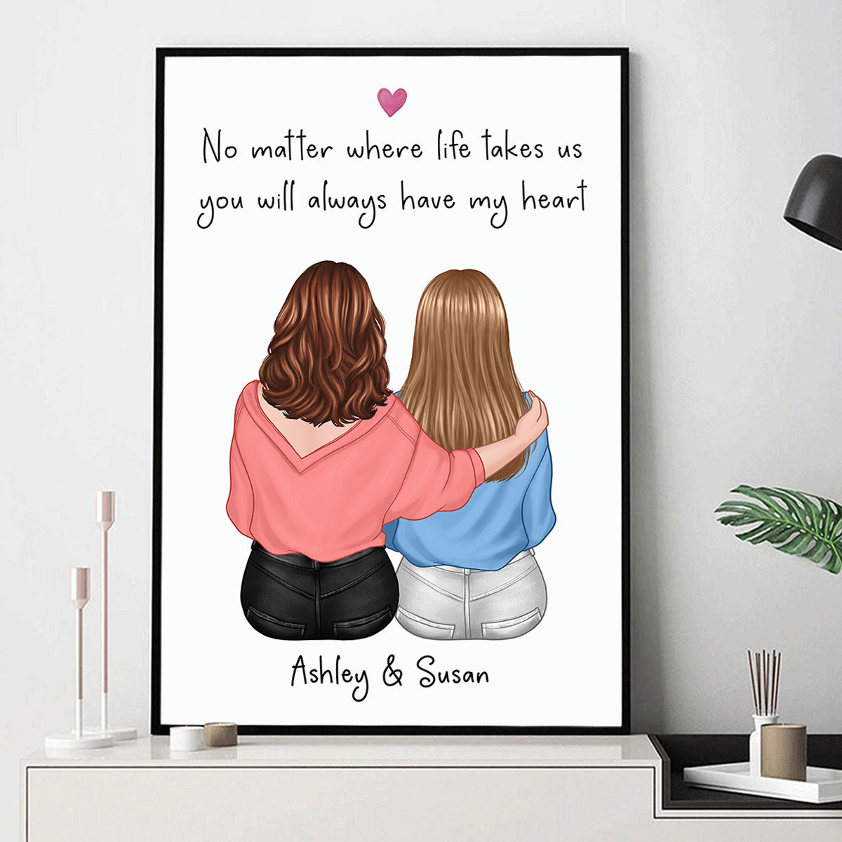 Everything I Am Is Because Of You Mother Daughter Gift Personalized Poster