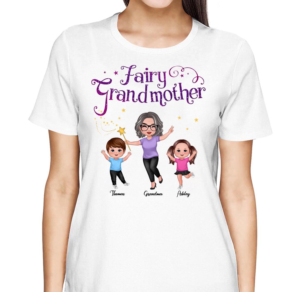 Fairy Grandmother Happy Doll Grandma And Grandkids Personalized Shirt