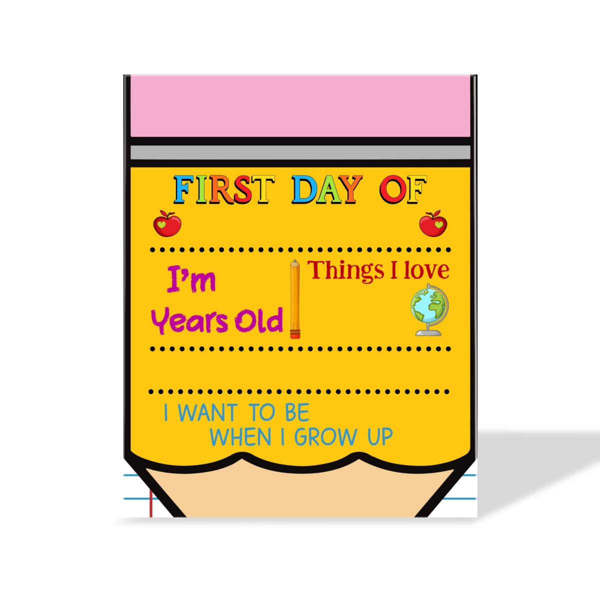 Acrylic First Day Of School Personalized Reusable Board Sign