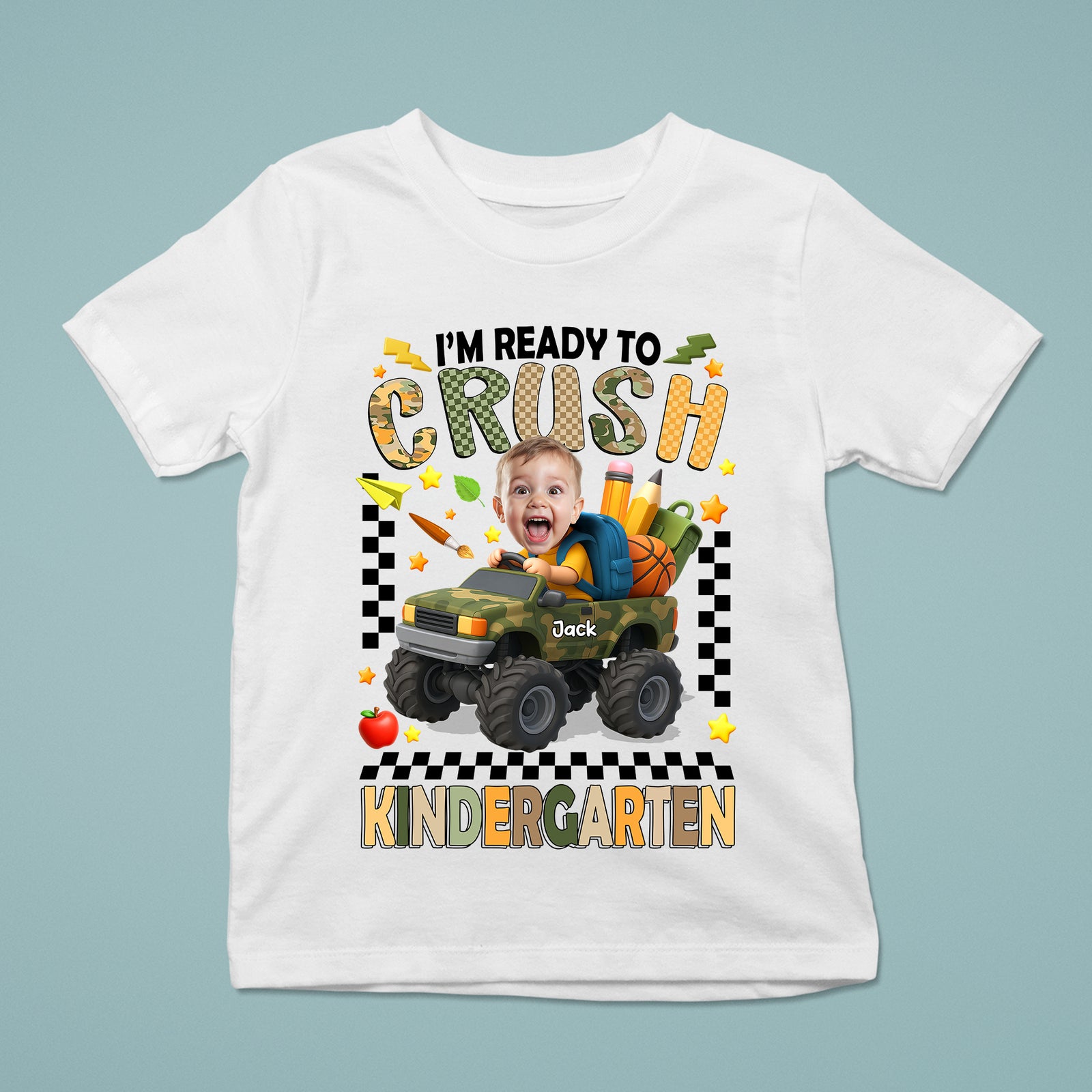 I'm Ready to Crush School Personalized Youth Shirt, Back to School from Pre-K to Fourth Grade for Boys