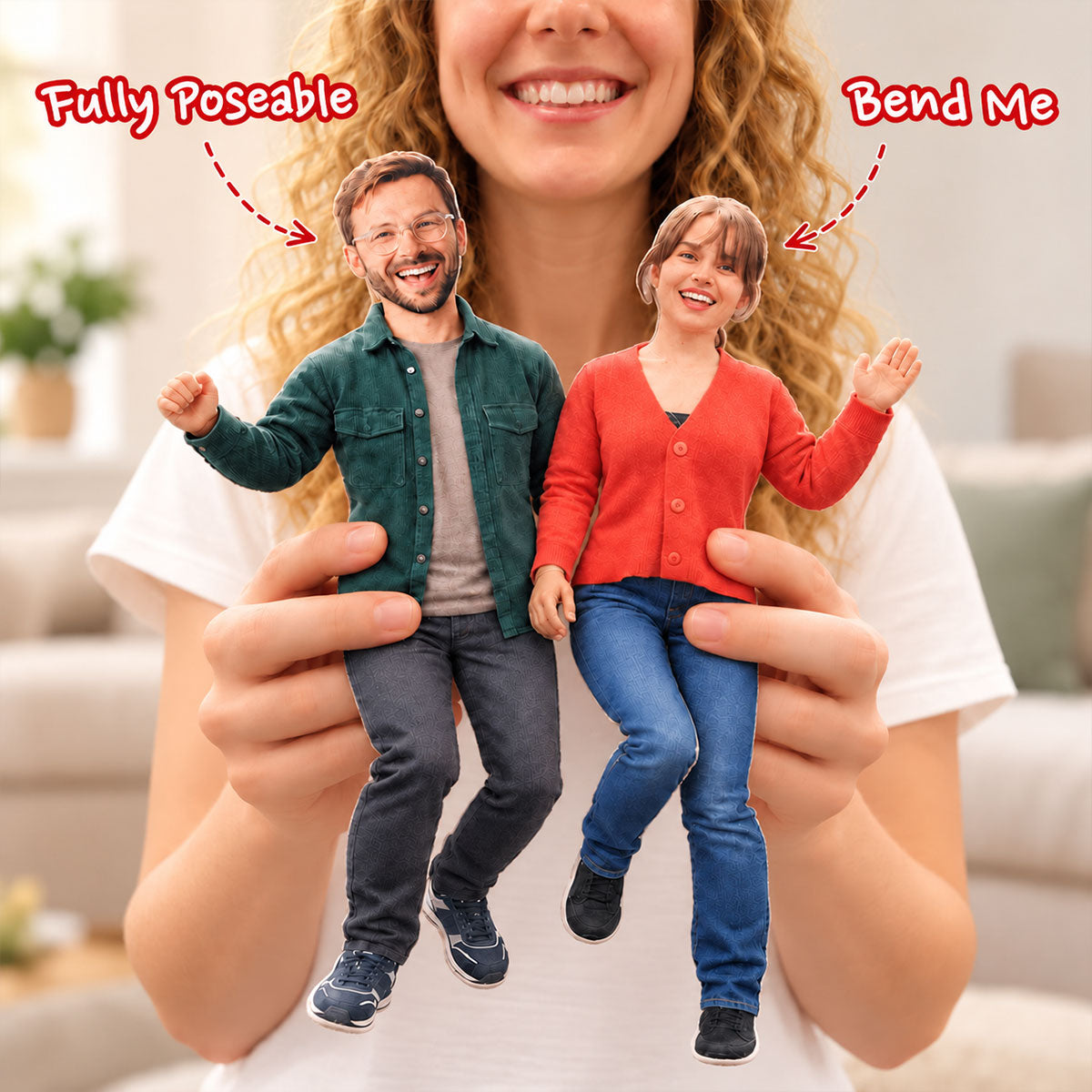 Custom Mini Me Doll with Poseable Body - Personalized Plush Doll - Funny Christmas Gift for Him, for Her
