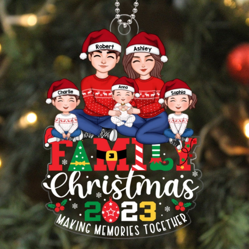 Family Christmas 2023 Making Memories Together Personalized Acrylic Ornament