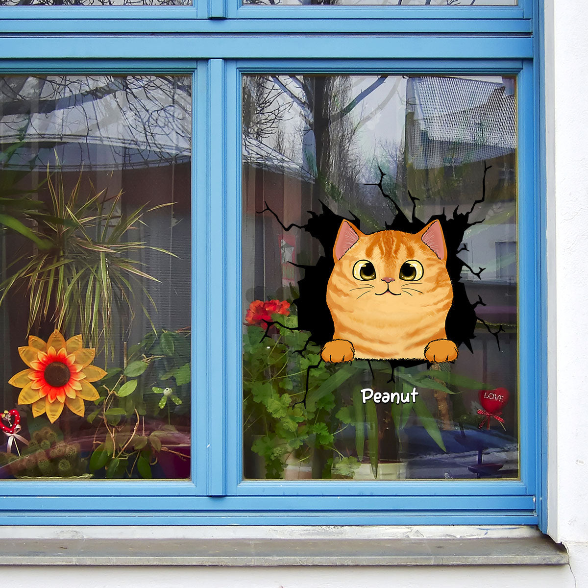 Peeking Cats Personalized Decal, Gift For Cat Lovers
