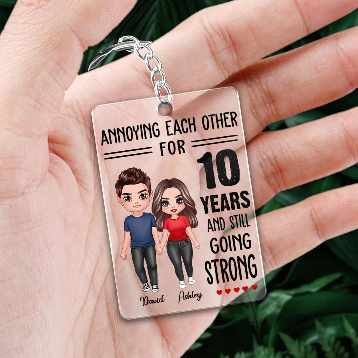 Annoying Each Other For Many Years Doll Couple Standing Personalized Acrylic Keychain