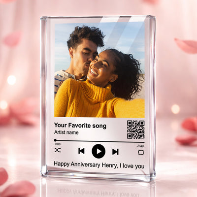 Custom Your Favorite Song - Personalized Acrylic Block Plaque -Sentimental Valentine's Day Gift for her, for him