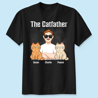 The Catfather Cat Dad Crossed Arms Personalized Shirt
