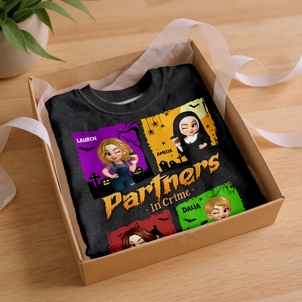 Retro Besties Sisters Horror Halloween Personalized Shirt