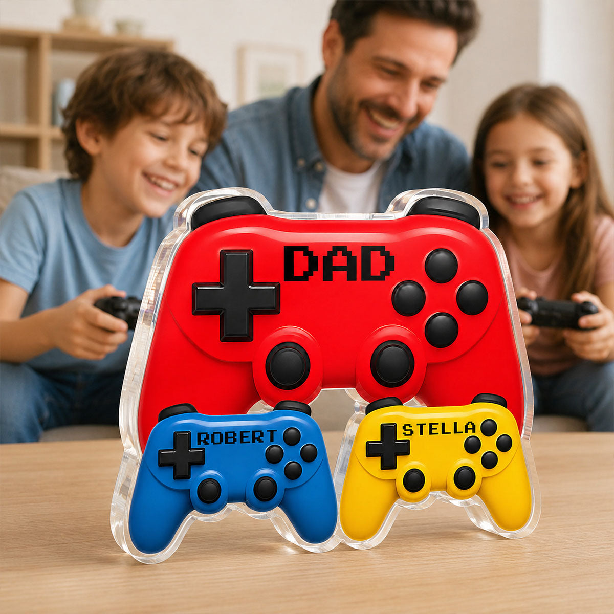 Gamer Dad Controllers - Personalized Acrylic Block Plaque - Father's Day Gift For Dad, Husband, Gamers