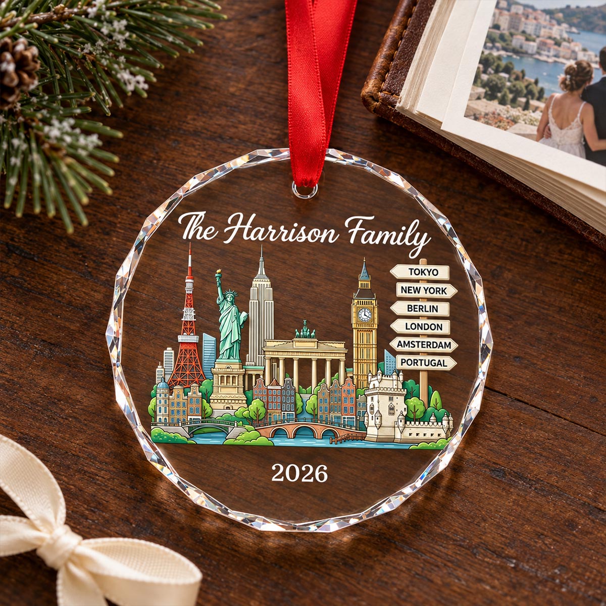 The Places You've Been Landmarks - Personalized Glass Ornament - Traveling Destination Keepsake, Christmas Gift For Traveling Lovers