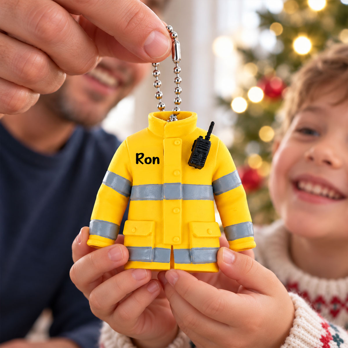 Firefighter Uniform Custom Name - Personalized 3D Ornament - Christmas Gift For Firefighter