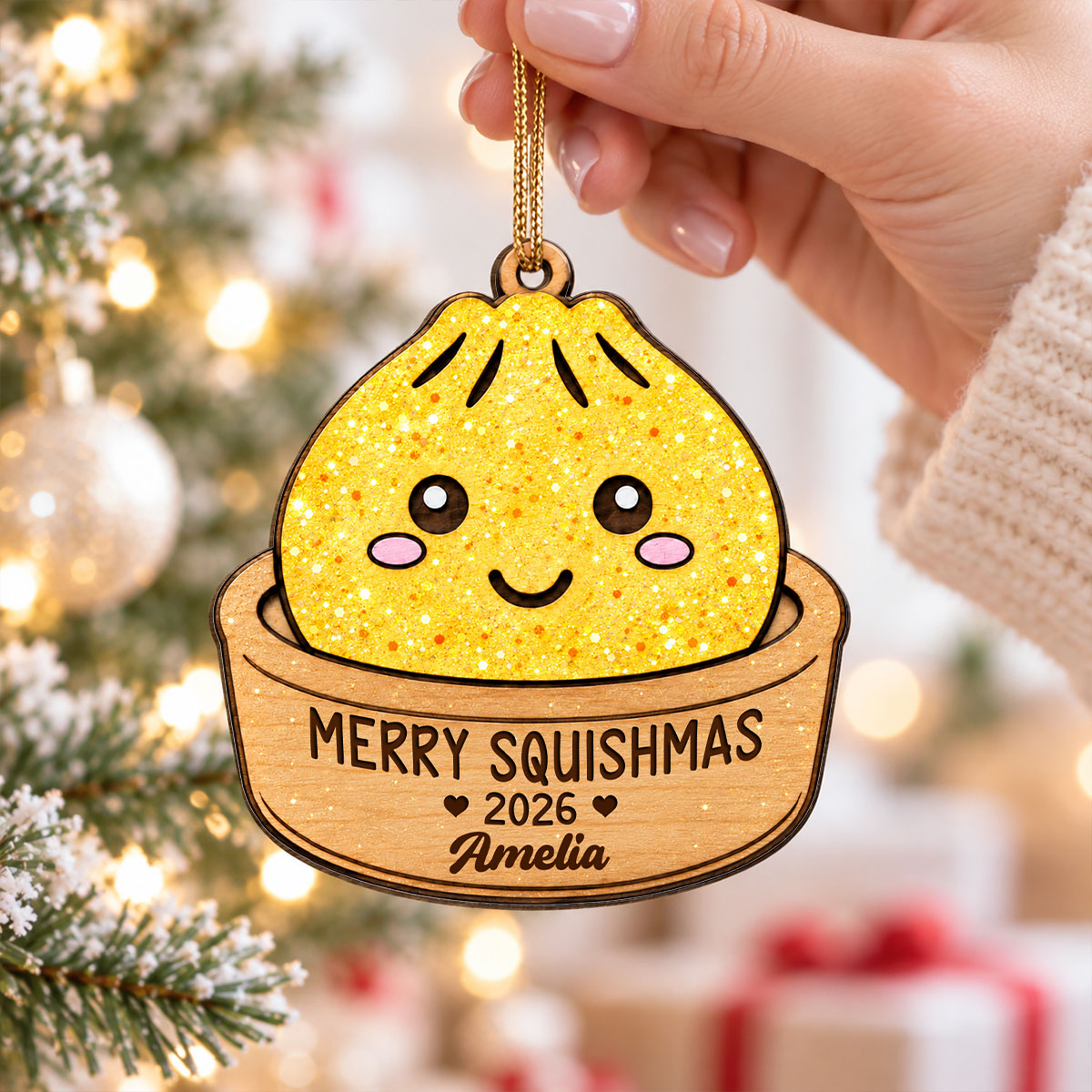The Year Of Squishy 2026 - Personalized Wooden Ornament - Funny Viral Squishy Christmas Gift For Kids, Teen