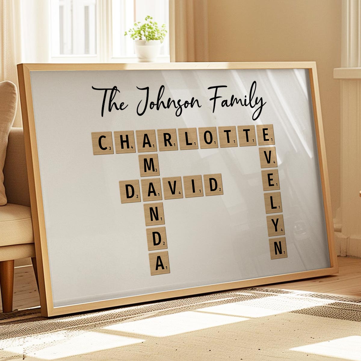 Family Crossword Puzzle Art Created In A Moment, Treasured Forever - Personalized Poster