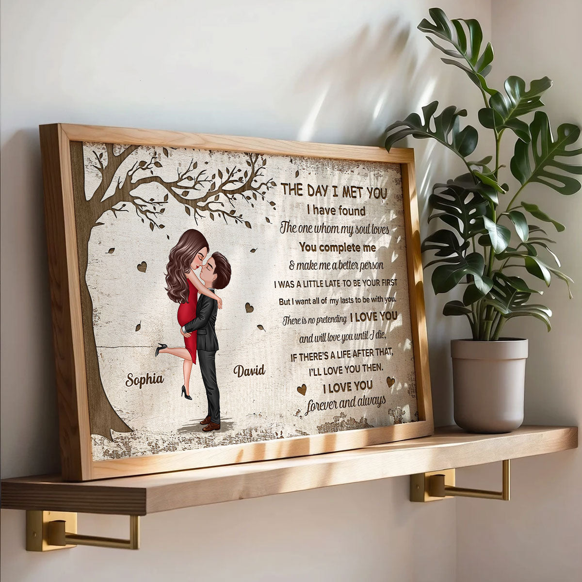 The Day I Met You Hugging Kissing Couple Personalized Poster