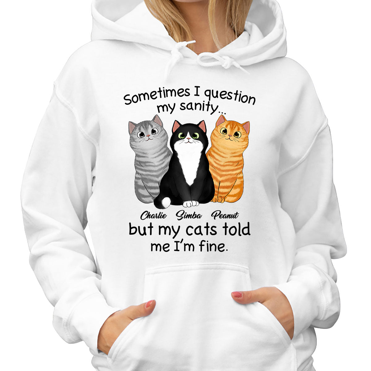 Sometimes I Question My Sanity Gift For Cat Lovers Personalized Shirt