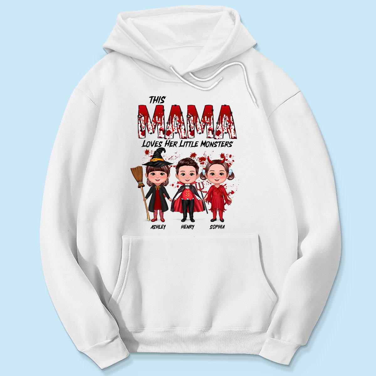Grandma Mom Loves Her Monsters Spooky Halloween Personalized Shirt