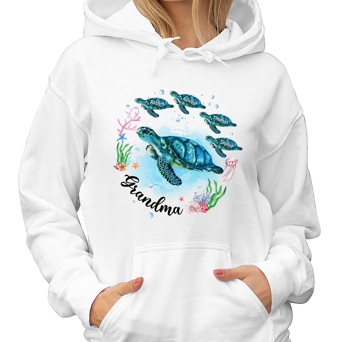 Grandma Mom Turtles Summer Personalized Shirt