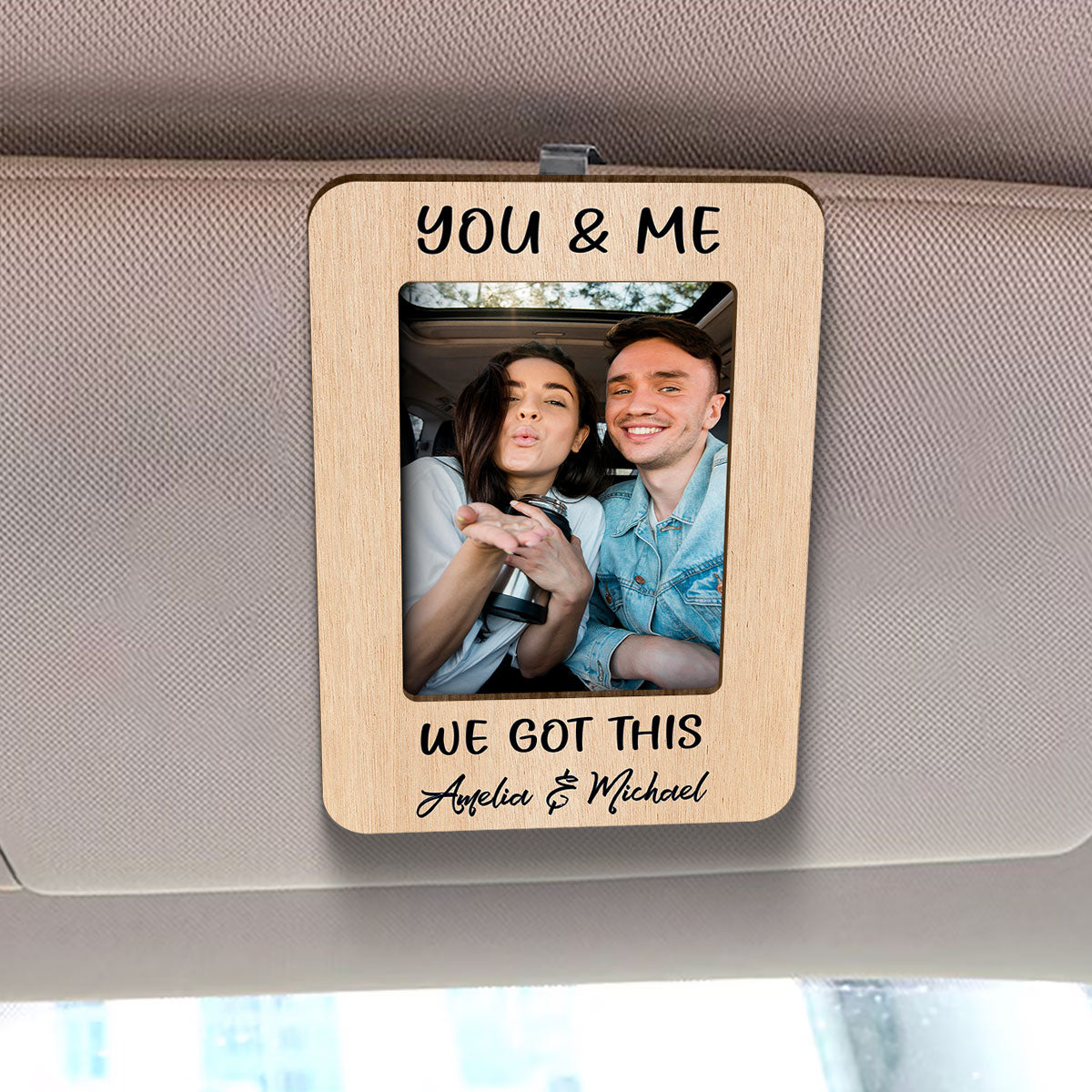 Personalized Couple Photo Car Visor Clip,  Gift for Him