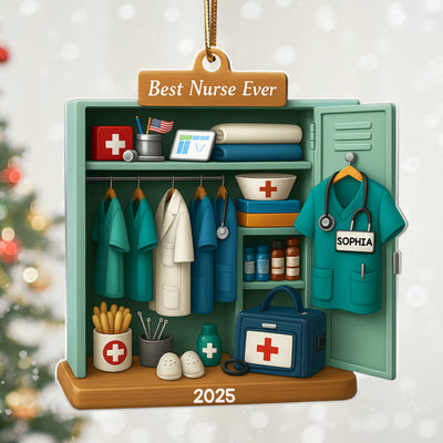 Best Nurse Ever - Personalized Acrylic Ornament - Christmas Gift for Nurse