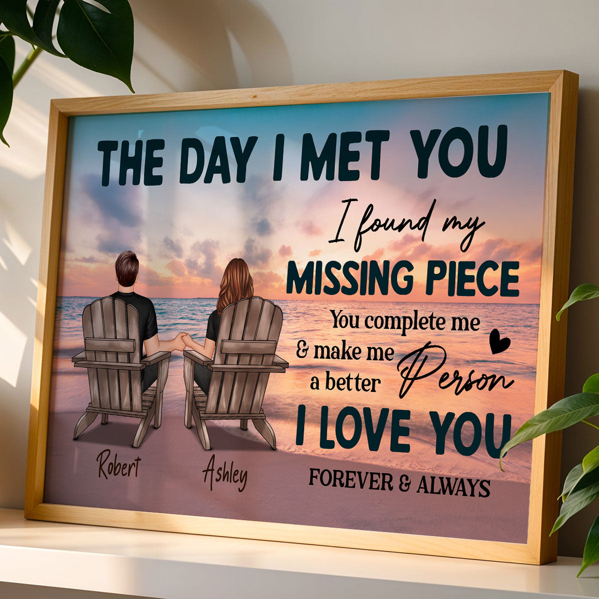 Couple Beach Landscape The Day I Met You Personalized Poster, Gift For Him, For Her