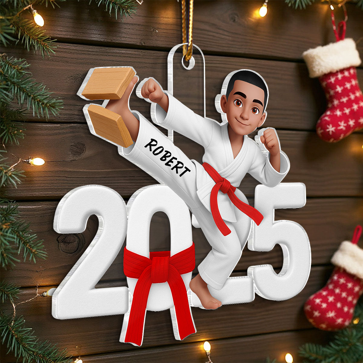 2025 Karate Boy Girl - Personalized Acrylic Ornament - Christmas Gift for Daughter, for Son