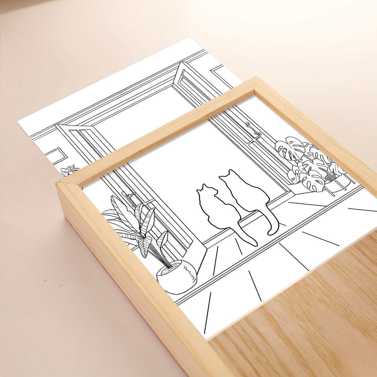 Wall Art Frame Light, The Collision of Light and Art, Personalized Luminous Frame Light Box, LED Night Light, Gift For Cat Lovers