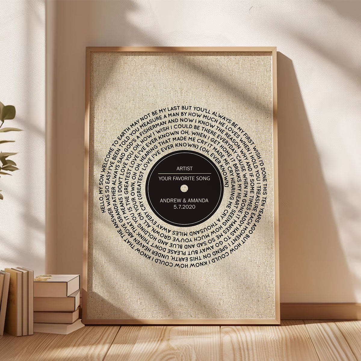 Vinyl Record First Dance Song Lyrics Wall Art Personalized Poster, Valentine's Day, Anniversary Gift for Him or Her - Music Lover