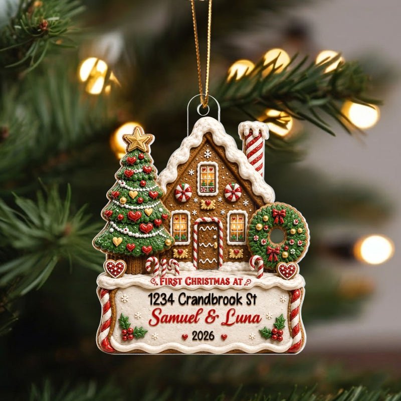 First Christmas In New Home - Personalized Acrylic Ornament - First Christmas Keepsake
