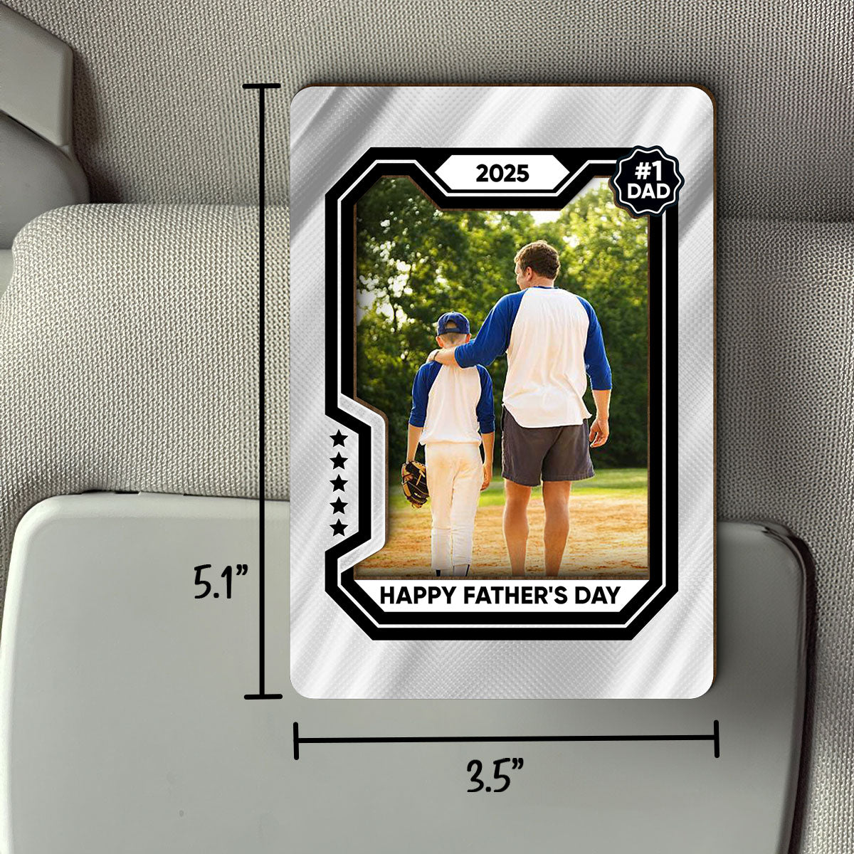 Premium Baseball Card Personalized Acrylic Car Visor Clip, Father's Day Gift for Dads, Gift for Husband
