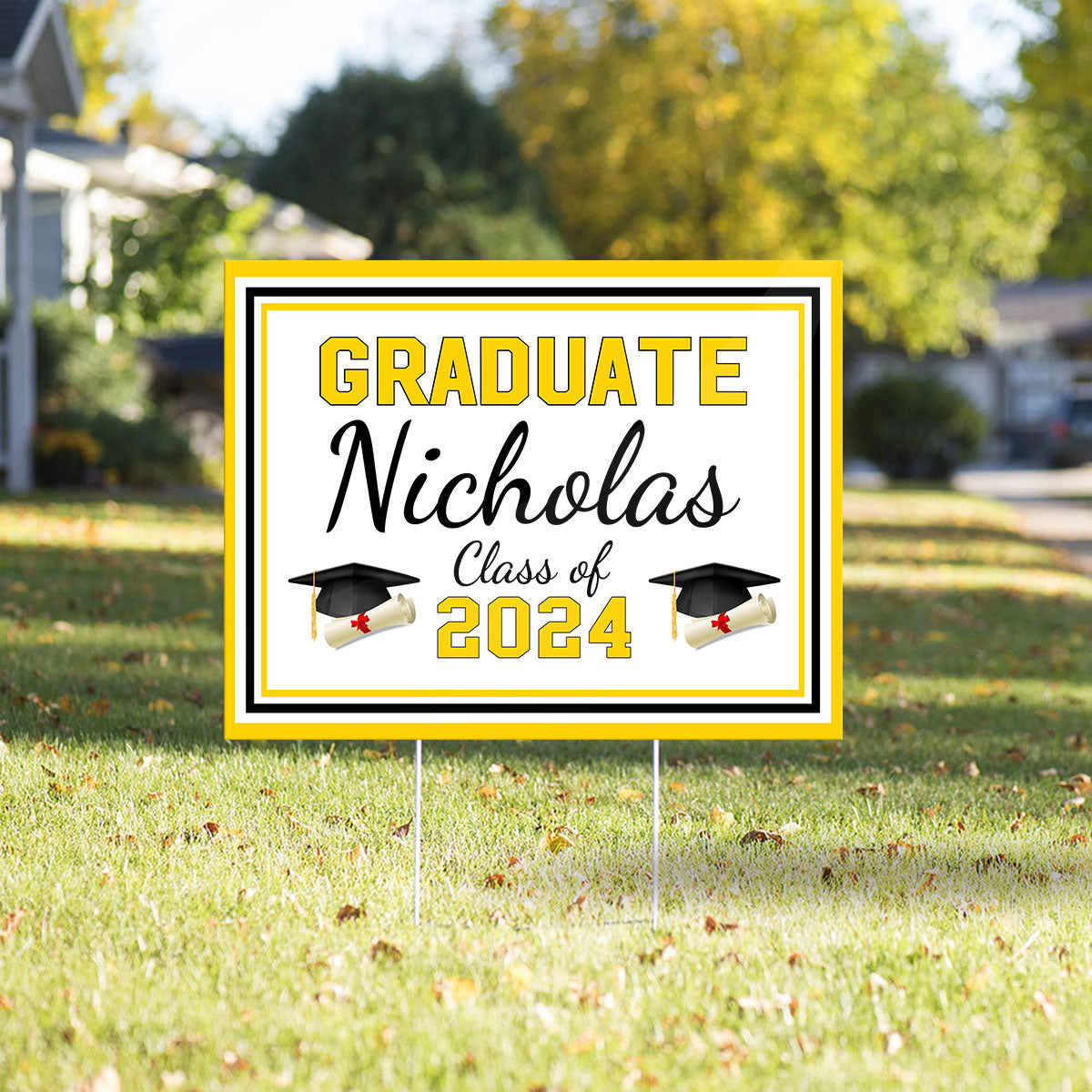 Graduation Family Yard Decor Graduate Name Personalized Yard Sign