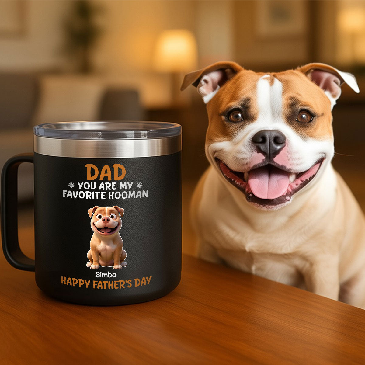 Cartoon Funny Dogs You Are My Favorite Hooman Personalized Stainless Steel Tumbler, Funny Father's Day Gift For Dog Dad