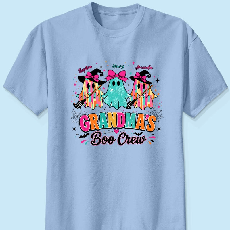 Grandma's Boo Crew Cute Bow Ghost - Personalized Shirt - Gift for Grandma