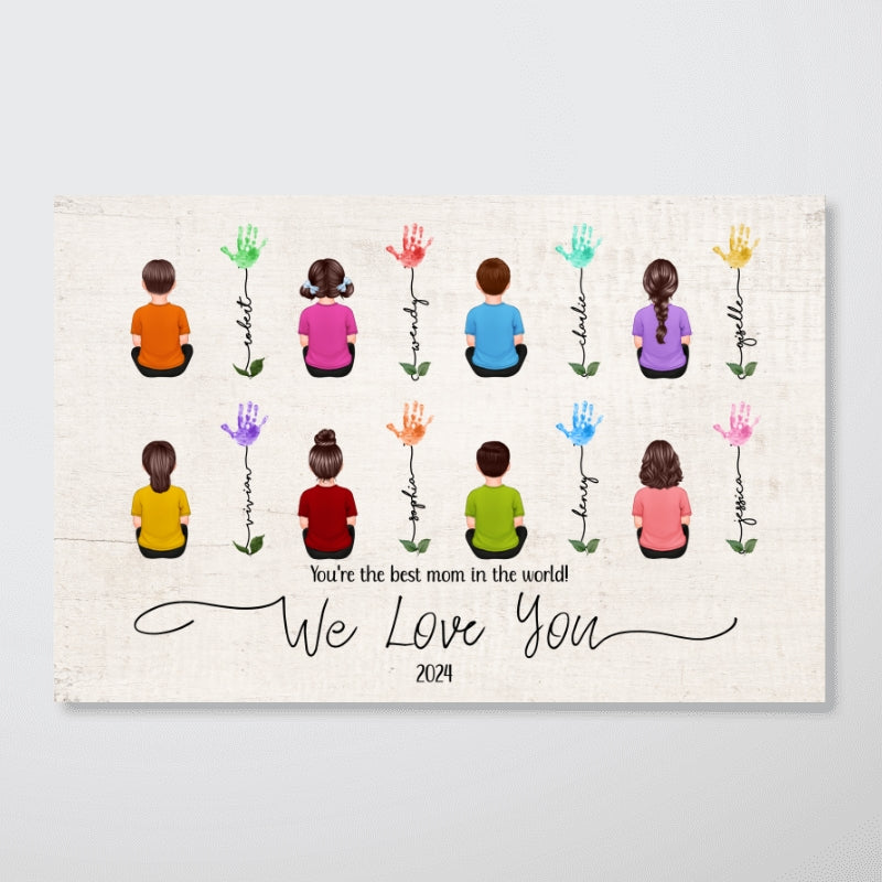 Mom We Love You Handprint, Gift, Birthday Gift, Personalized Poster