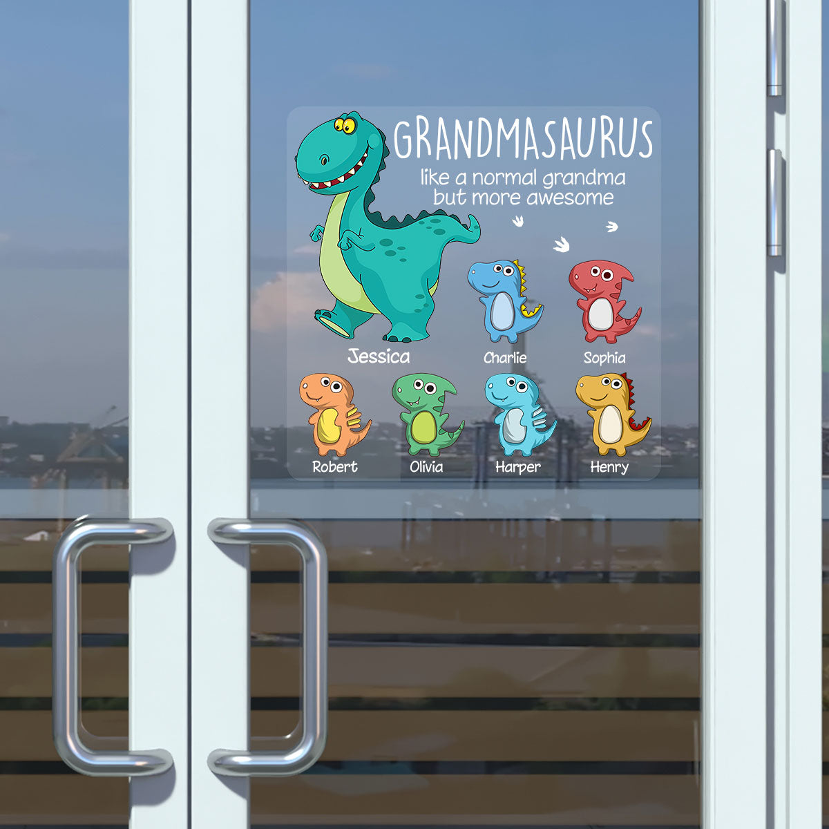 Grandmasaurus And Kids Decor For Grandma On Car Window Fridge Personalized Decal