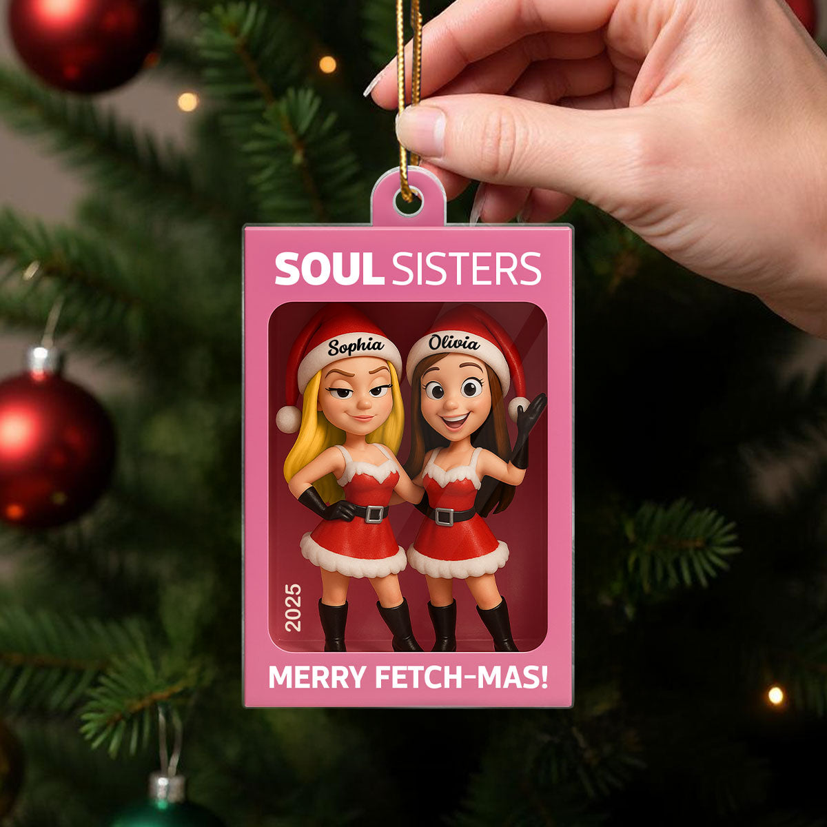 Cool Girls Merry Fetch-mas Funny Christmas Gift For Besties Personalized Acrylic Ornament