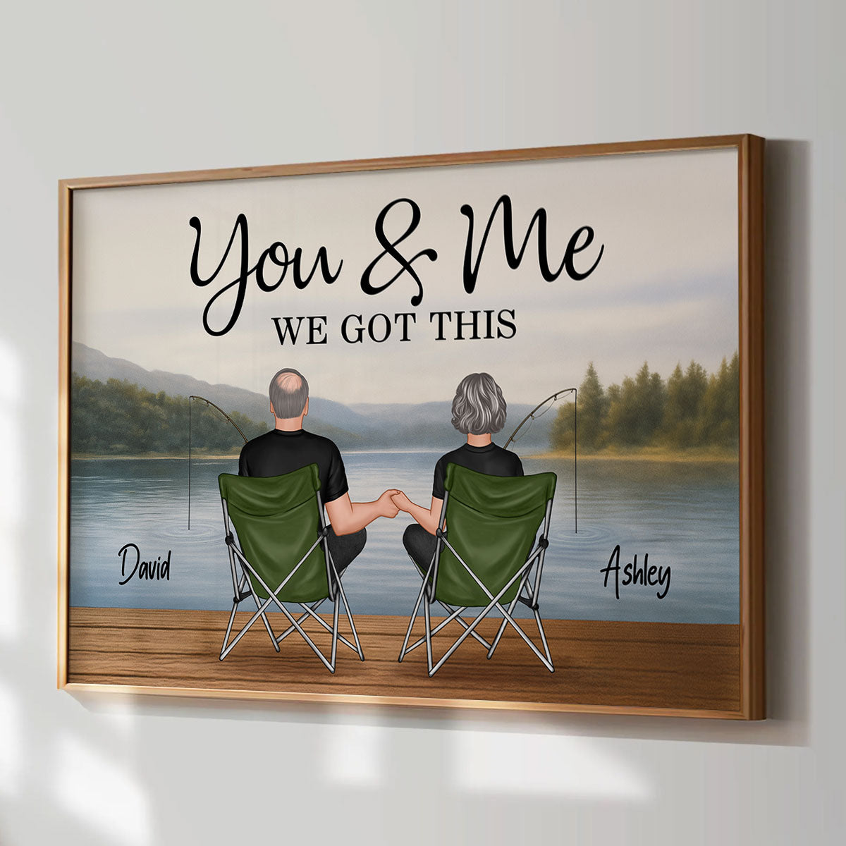 Couple Fishing Partners For Life Personalized Poster|Heartlfelt Gift For Couple, Fishing Lovers, Fishing Partners