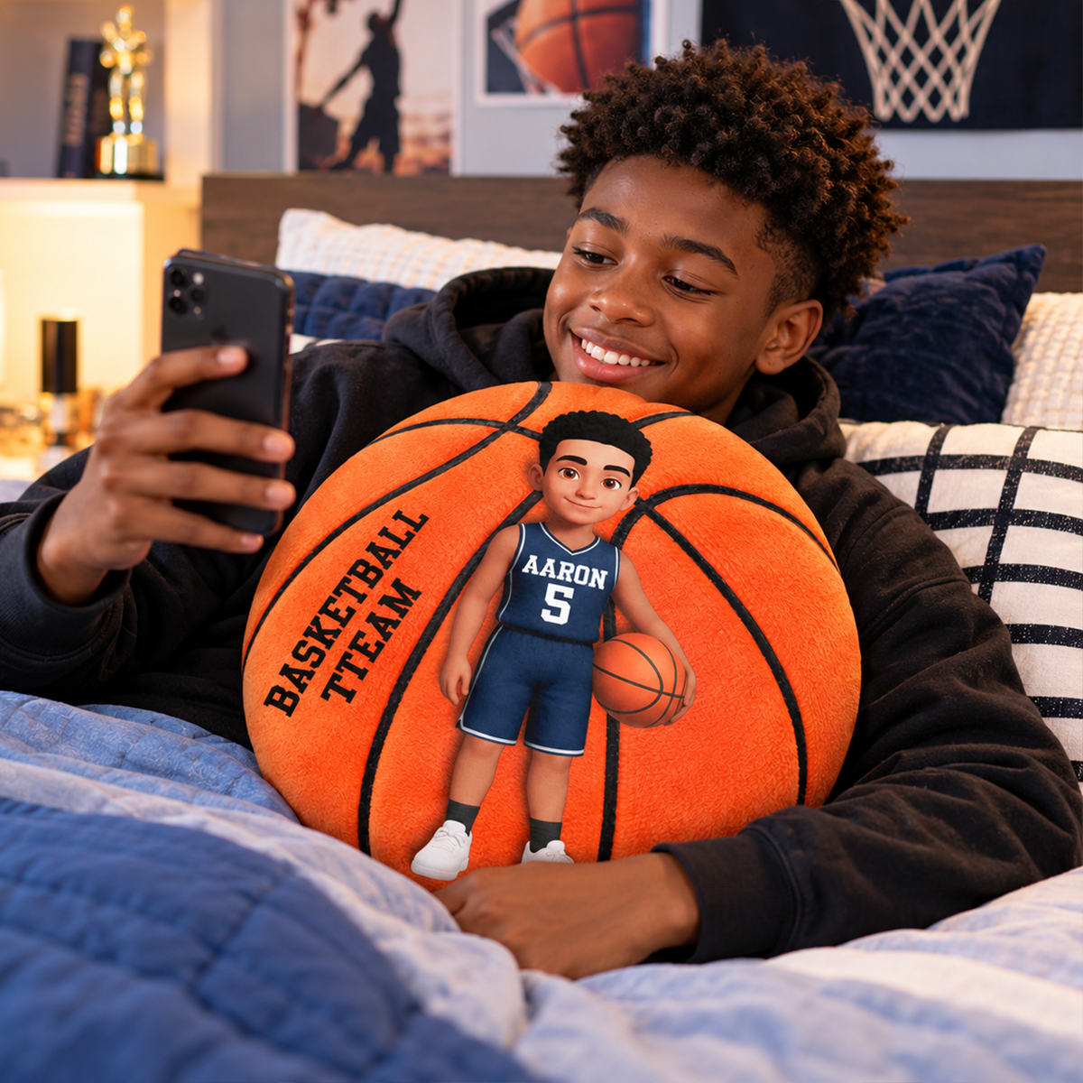 Proud Basketball Player Custom Team Color Team Name - Personalized Pillow - Christmas Gift For Basketball Players, Granddaughter, Daughter, Grandson, Son
