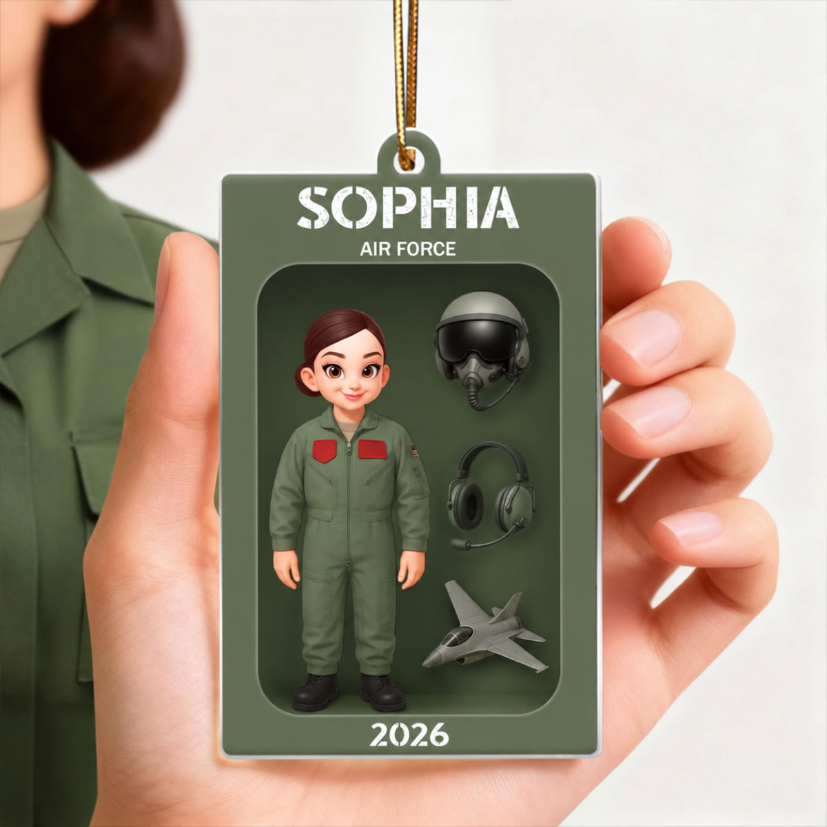 Military Action Figure - Personalized Acrylic Ornament - Special Gift For The Military