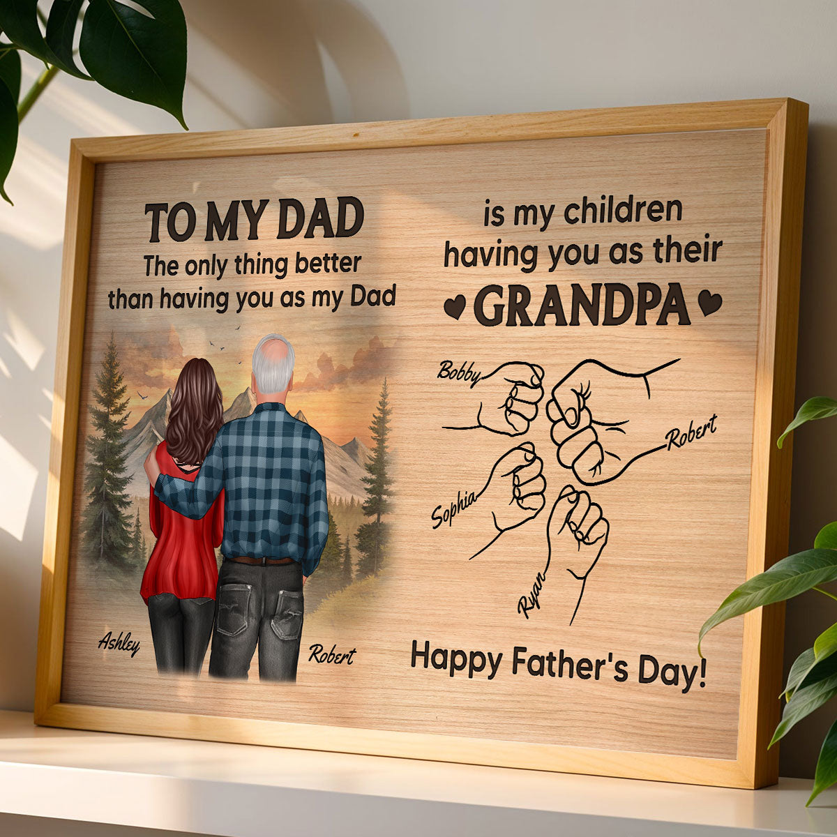 To Dad My Children Having You As Their Grandpa Fist Bumps Personalized Poster, Gift For Dad